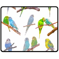 Parakeet T-shirtlots Of Colorful Parakeets - Cute Little Birds T-shirt Fleece Blanket (medium) by EnriqueJohnson