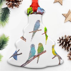 Parakeet T-shirtlots Of Colorful Parakeets - Cute Little Birds T-shirt Ornament (Christmas Tree) 