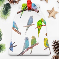 Parakeet T-shirtlots Of Colorful Parakeets - Cute Little Birds T-shirt Ornament (Bell)