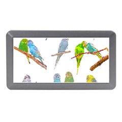 Parakeet T-shirtlots Of Colorful Parakeets - Cute Little Birds T-shirt Memory Card Reader (Mini)