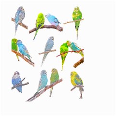 Parakeet T-shirtlots Of Colorful Parakeets - Cute Little Birds T-shirt Small Garden Flag (Two Sides)