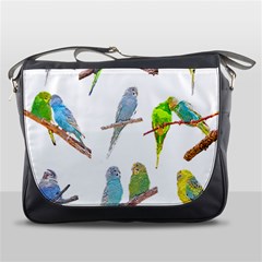 Parakeet T-shirtlots Of Colorful Parakeets - Cute Little Birds T-shirt Messenger Bag