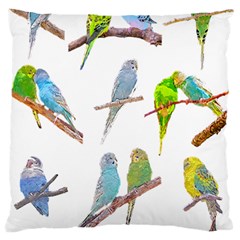 Parakeet T-shirtlots Of Colorful Parakeets - Cute Little Birds T-shirt Large Cushion Case (One Side)