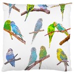 Parakeet T-shirtlots Of Colorful Parakeets - Cute Little Birds T-shirt Large Cushion Case (One Side) Front