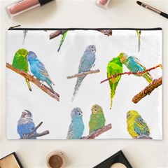 Parakeet T-shirtlots Of Colorful Parakeets - Cute Little Birds T-shirt Cosmetic Bag (XXXL)