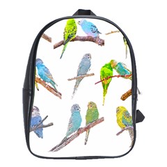 Parakeet T-shirtlots Of Colorful Parakeets - Cute Little Birds T-shirt School Bag (XL)