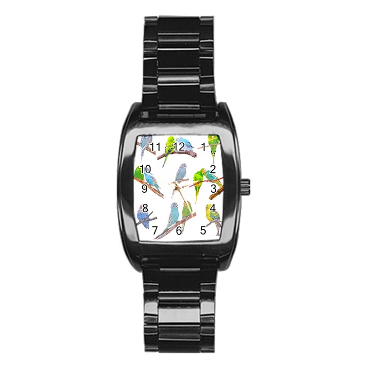 Parakeet T-shirtlots Of Colorful Parakeets - Cute Little Birds T-shirt Stainless Steel Barrel Watch