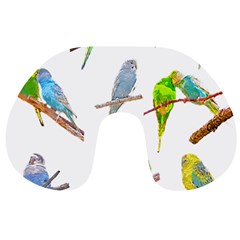 Parakeet T-shirtlots Of Colorful Parakeets - Cute Little Birds T-shirt Travel Neck Pillow