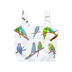 Parakeet T-shirtlots Of Colorful Parakeets - Cute Little Birds T-shirt Full Print Recycle Bag (S)