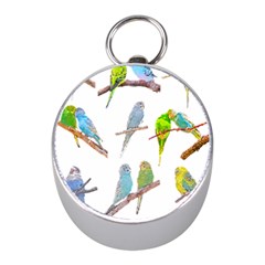 Parakeet T-shirtlots Of Colorful Parakeets - Cute Little Birds T-shirt Mini Silver Compasses