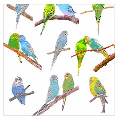 Parakeet T-shirtlots Of Colorful Parakeets - Cute Little Birds T-shirt Square Satin Scarf (36  x 36 )