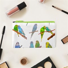 Parakeet T-shirtlots Of Colorful Parakeets - Cute Little Birds T-shirt Cosmetic Bag (XS)