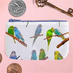 Parakeet T-shirtlots Of Colorful Parakeets - Cute Little Birds T-shirt Large Coin Purse by EnriqueJohnson