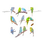 Parakeet T-shirtlots Of Colorful Parakeets - Cute Little Birds T-shirt Lightweight Drawstring Pouch (S) Front