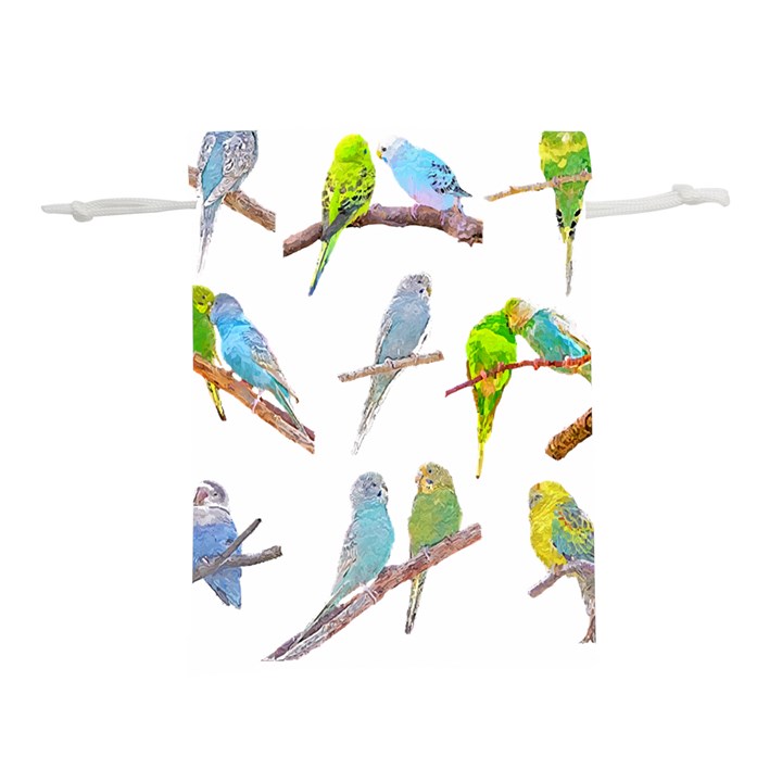 Parakeet T-shirtlots Of Colorful Parakeets - Cute Little Birds T-shirt Lightweight Drawstring Pouch (S)