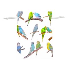 Parakeet T-shirtlots Of Colorful Parakeets - Cute Little Birds T-shirt Lightweight Drawstring Pouch (M)