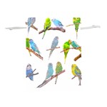 Parakeet T-shirtlots Of Colorful Parakeets - Cute Little Birds T-shirt Lightweight Drawstring Pouch (L) Front