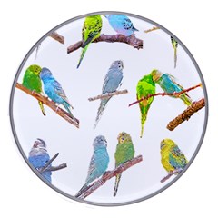 Parakeet T-shirtlots Of Colorful Parakeets - Cute Little Birds T-shirt Wireless Fast Charger(white) by EnriqueJohnson