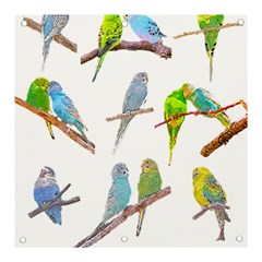 Parakeet T-shirtlots Of Colorful Parakeets - Cute Little Birds T-shirt Banner and Sign 3  x 3 