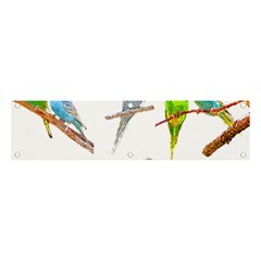 Parakeet T-shirtlots Of Colorful Parakeets - Cute Little Birds T-shirt Banner and Sign 4  x 1 