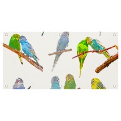 Parakeet T-shirtlots Of Colorful Parakeets - Cute Little Birds T-shirt Banner and Sign 4  x 2 