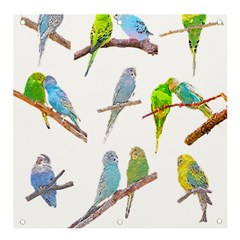 Parakeet T-shirtlots Of Colorful Parakeets - Cute Little Birds T-shirt Banner And Sign 4  X 4  by EnriqueJohnson