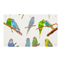 Parakeet T-shirtlots Of Colorful Parakeets - Cute Little Birds T-shirt Banner and Sign 5  x 3 