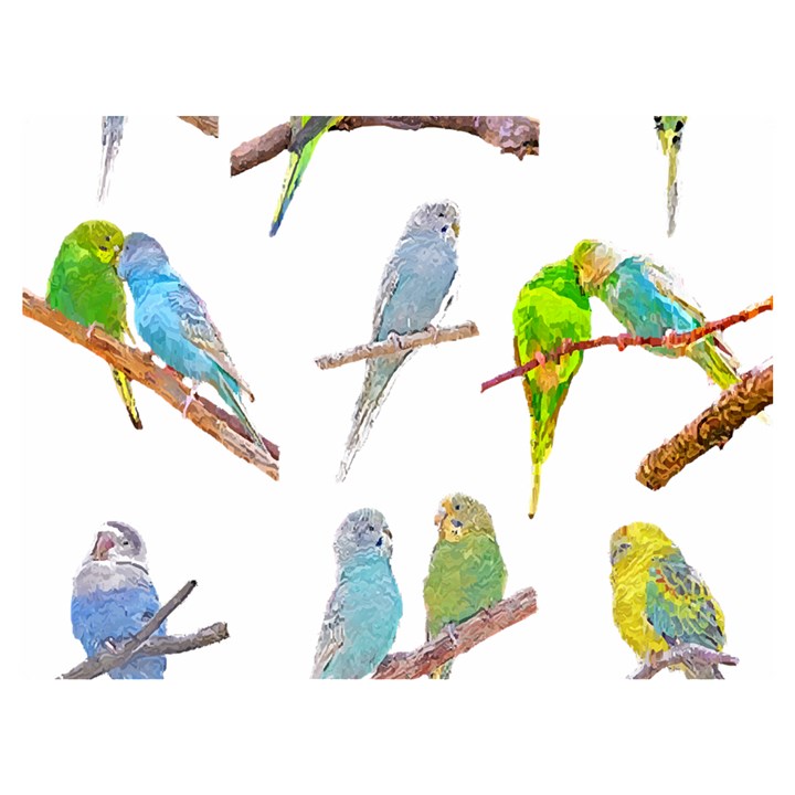 Parakeet T-shirtlots Of Colorful Parakeets - Cute Little Birds T-shirt Two Sides Premium Plush Fleece Blanket (Extra Small)