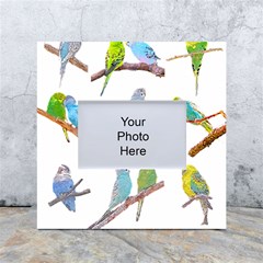 Parakeet T-shirtlots Of Colorful Parakeets - Cute Little Birds T-shirt White Box Photo Frame 4  X 6  by EnriqueJohnson