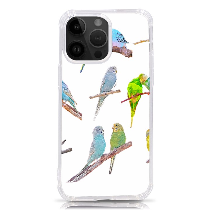 Parakeet T-shirtlots Of Colorful Parakeets - Cute Little Birds T-shirt iPhone 14 Pro Max TPU UV Print Case