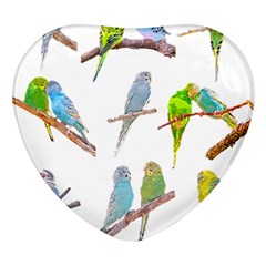 Parakeet T-shirtlots Of Colorful Parakeets - Cute Little Birds T-shirt Heart Glass Fridge Magnet (4 pack)