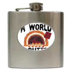 Bread Baking T- Shirt Funny Bread Baking Baker Bake The World A Butter Place T- Shirt Hip Flask (6 Oz) by JamesGoode