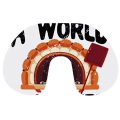 Bread Baking T- Shirt Funny Bread Baking Baker Bake The World A Butter Place T- Shirt Travel Neck Pillow by JamesGoode