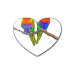 Parrots T-shirtcute Rainbow Loris - Lorikeet T-shirt Rubber Heart Coaster (4 pack) Front