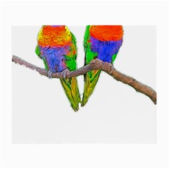 Parrots T-shirtcute Rainbow Loris - Lorikeet T-shirt Small Glasses Cloth (2 Sides) by EnriqueJohnson