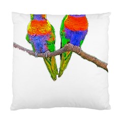 Parrots T-shirtcute Rainbow Loris - Lorikeet T-shirt Standard Cushion Case (two Sides) by EnriqueJohnson