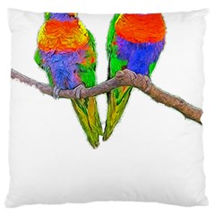 Parrots T-shirtcute Rainbow Loris - Lorikeet T-shirt Large Cushion Case (two Sides) by EnriqueJohnson