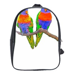 Parrots T-shirtcute Rainbow Loris - Lorikeet T-shirt School Bag (xl) by EnriqueJohnson