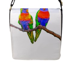 Parrots T-shirtcute Rainbow Loris - Lorikeet T-shirt Flap Closure Messenger Bag (l) by EnriqueJohnson