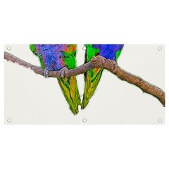 Parrots T-shirtcute Rainbow Loris - Lorikeet T-shirt Banner And Sign 4  X 2  by EnriqueJohnson