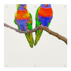 Parrots T-shirtcute Rainbow Loris - Lorikeet T-shirt Banner And Sign 4  X 4  by EnriqueJohnson