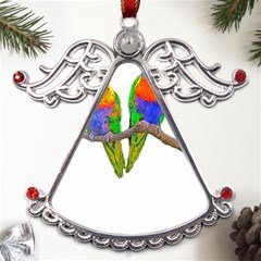 Parrots T-shirtcute Rainbow Loris - Lorikeet T-shirt Metal Angel With Crystal Ornament by EnriqueJohnson