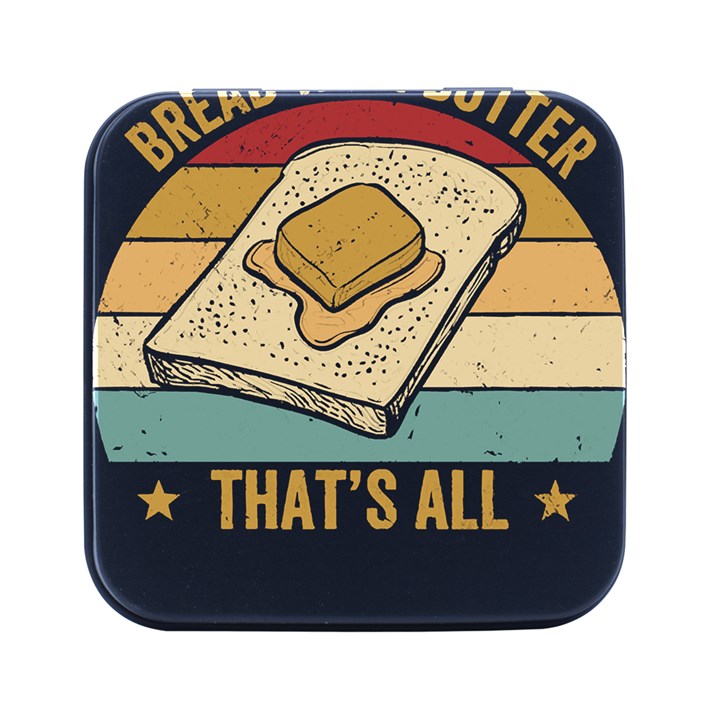 Bread Baking T- Shirt Funny Bread Baking Baker Bake The World A Butter Place T- Shirt Square Metal Box (Black)