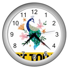 Peacock T-shirtnope Not Today Peacock 65 T-shirt Wall Clock (silver)