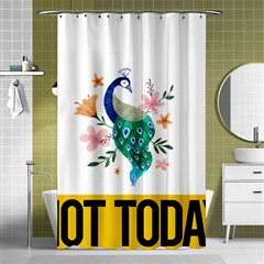 Peacock T-shirtnope Not Today Peacock 65 T-shirt Shower Curtain 48  X 72  (small)  by EnriqueJohnson