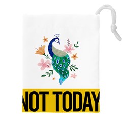 Peacock T-shirtnope Not Today Peacock 65 T-shirt Drawstring Pouch (4xl) by EnriqueJohnson