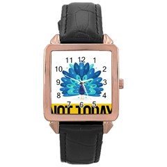 Peacock T-shirtnope Not Today Peacock 71 T-shirt Rose Gold Leather Watch  by EnriqueJohnson