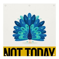 Peacock T-shirtnope Not Today Peacock 71 T-shirt Banner And Sign 4  X 4  by EnriqueJohnson