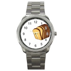 Bread Baking T- Shirt Funny Bread Baking Baker Crust A Girl Who Loves Bread Baking T- Shirt (2) Sport Metal Watch by JamesGoode