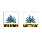 Peacock T-shirtnope Not Today Peacock 86 T-shirt Cufflinks (Square) Front(Pair)